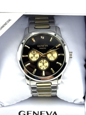 Geneva Diamond Accent Two Tone Men's Bracelet Watch - KHA0011TTG picture