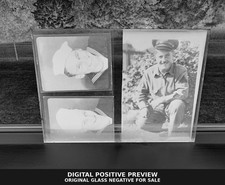 Antique 5x7 Glass Negative Three images of boy in sailor-style clothing picture