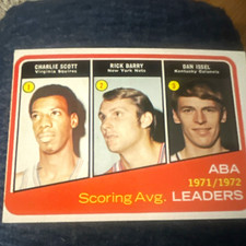 Topps 1971-72 ABA Scoring Avg. Leaders #259 Scott Barry Issel Basketball picture