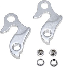 2 Pcs Universal Bicycle Bike Derailleur Hanger Frame Gear Tail Hook, Silver Tone picture