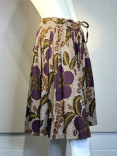 Max Mara WEEKEND Full Cotton Batik Inspired Print Skirt SIZE IT38 M VTG Y2K NWOT picture