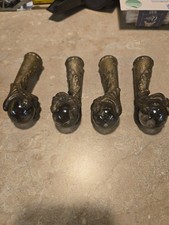 Antique Cast Iron Eagle Claw Foot and Glass Ball Hardware Set of 4 picture