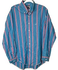 VTG Wrangler Cowboy Cut Regular Fit Striped Cotton Shirt 16.5 x 35 size L picture