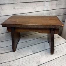Vintage Primitive Rustic Cottagecore Decor Small Heavy Wood Step Stool picture