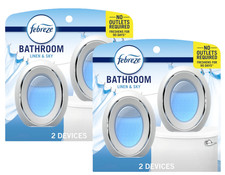 Febreze Bathroom Air Freshener, Odor-Fighting, Linen & Sky Scent, 4 Count picture