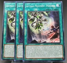 3x Artmage Movement - Pedigree- 1st Edition Common DOOD-EN060 Yu-Gi-Oh picture