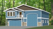 40x48 Apartment with 2-Car 1-RV Garage - PDF FloorPlan - 1,350 sqft - Model 2A picture