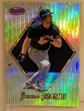 1999 Bowman's Best ATOMIC REFRACTOR 24 Jason Giambi Athletics RARE PARALLEL /100 picture