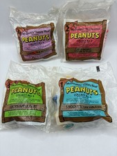 VTG 1989 Peanuts Farmers McDonalds Happy Meal Toys Snoopy Complete Set 4 NIP picture