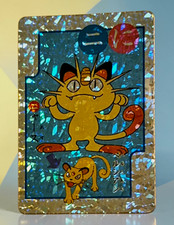 Vintage Pokemon Japanese MEOWTH Holo Prism Vending Sticker Card  NM picture
