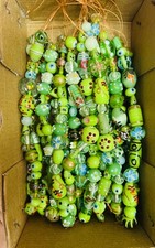 10 Strands Light Green Fancy Glass Beads Mix shapes , Duty Paid door delivery. picture