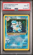 Pokemon TCG WotC 2000 Base Set 2 Blastoise Holo 2/130 PSA 8 Cert 76145010 picture