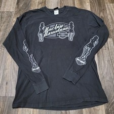 Harley Davidson Long Sleeve T-shirt Size XL Pinup Silhouette Smoky Mountains picture