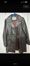 vintage 1970s Libby's leather car coat With Made In USA Union Label picture
