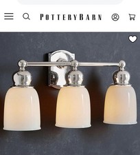 Pottery barn bathroom light fixture Covington Hotel Triple Sconce New In Box picture