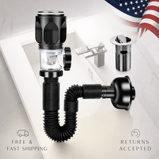 Universal Flip Stainless Steel Sink Drain Pipe Anti Odor Kitchen Bathroom Home picture