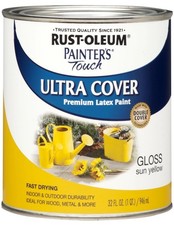 Rust Oleum Painter's Touch Gloss Sun Yellow Paint 1 Quart Multi Surface Use picture