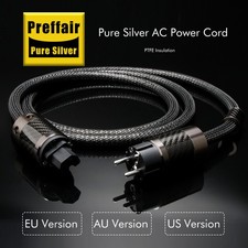 Hifi Pure Silver Power Cable High Quality EU US AU Power Cord Carbon Fiber Plug picture