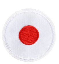 JAPAN - COUNTRY FLAG - Round Embroidered Iron On/Sew-On Patch picture