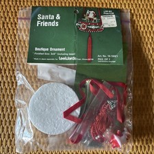 S9-RARE LEE WARDS VINTAGE BEADED ORNAMENT KIT - Santa & Friends picture