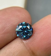 AAA+ 2 CT Round Cut, Fancy Blue Color Loose VVS1 Diamond 8.50 MM Gemstone +Gift picture
