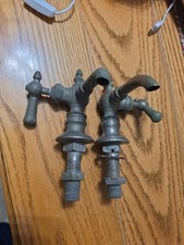 Pair Of Antique Clawfoot Tub Faucet Brass USA picture