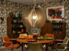 Vintage Paul Secon Sompex Smoked Perspex Swag Chandelier | Space Age Atomic picture