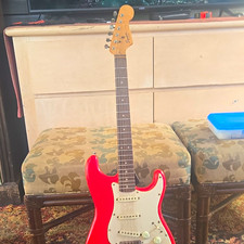 Squier Bullet Strat Electric Guitar Red Solid Body 6-String Right-Handed 2005 picture