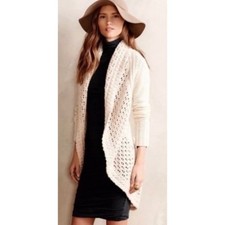 Anthropologie ANGEL OF THE NORTH Crochet Knit Cardigan Sweater Medium Petite MP picture