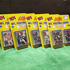Score 1990 Score 101 NFL Football Sealed Pack Lot (5 Packs/101 Cards) Hologram picture