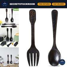Rustic Fork and Spoon Wall Decor Set - 2 Pieces for Kitchen or Dining Room picture