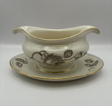 Vtg Castleton China Gloria Gravy Boat w/Attached Underplate 8.5