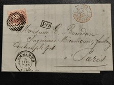 1858 Belgium 40c Medallion Cover to Paris Letter Leopold I Coal Mining Invoice  picture