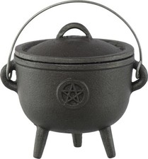 Cast Iron Cauldron 4.5-inch Pentacle Incense Burner picture