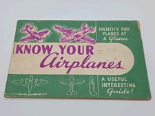 Vintage 1943 WWII Know Your Airplanes Spotter Guide Western & Southern Life Ins picture