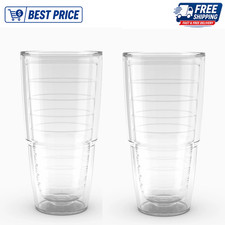 NEW Tervis Clear and Colorful Tabletop Collection, 24oz Tumbler, 2 Pack picture
