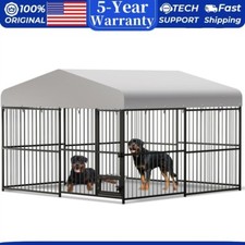 ✅10X10X6FT Heavy Duty Dog Cage with Roof Large Outdoor Dog Kennel Safety Locks picture