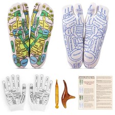 Worive Reflexology Socks Set with Gloves Tools, 2 Pairs Chiro Acupressure Acu... picture