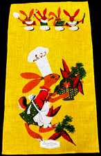 MWT Vtg. DURAWEAVE Tea Towel Maria Becker RABBIT BUNNY BABIES picture