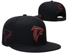 Atlanta Falcons Snapback Hat Black Red Embroidered Logo Flat Brim Adjustable Cap picture