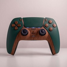Custom Sony PS5 DualSense Controller Pine with Elegant Wood Style Buttons & Trim picture