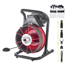 Uimoso Drain Cleaning Machine with 75FT x 3/8 Inch Cable and 4 Cutting Tools picture