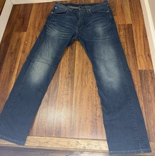 Levi's 505 Men’s  Blue Medium Wash Mid Rise Straight Leg Denim Jeans picture