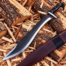Handmade High Carbon File Steel Short Sword Heavy Duty Survival Knife Sheath picture