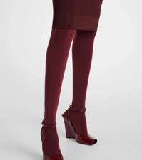 Wonderful Wolford VELVET DE LUXE 66 Tights PORT ROYALE Burgundy XL picture