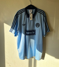 Oasis X Adidas Originals Men's XL Light Blue/Navy Soccer Jersey picture