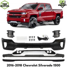 Front Bumper Primed & Fog Lights Kit For 2016-2018 Chevrolet Silverado 1500 picture