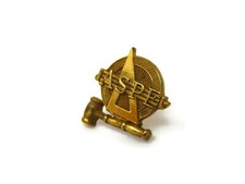 Vintage ASPE American Society of Professional Estimators Lapel Pin Gavel Set picture