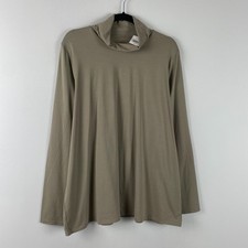 J. Jill Pure Relaxed Turtleneck Top Size XL Cocoa Taupe Long Sleeve picture