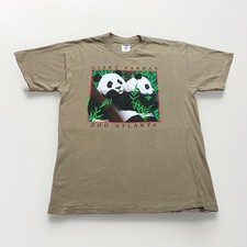 Vintage Zoo Atlanta Giant Pandas Shirt Mens XL Brown Souvenir 90s Y2k picture